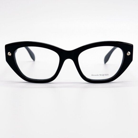 NEW ALEXANDER MCQUEEN EYEGLASSES AM0410O 001 CAT EYE BLACK WOMEN EYEWEAR - Picture 4 of 9